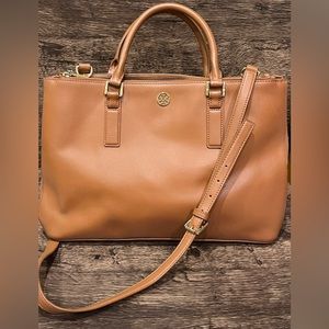 🎁Tory Burch Double Zipper Robinson Tote with Cross Strap